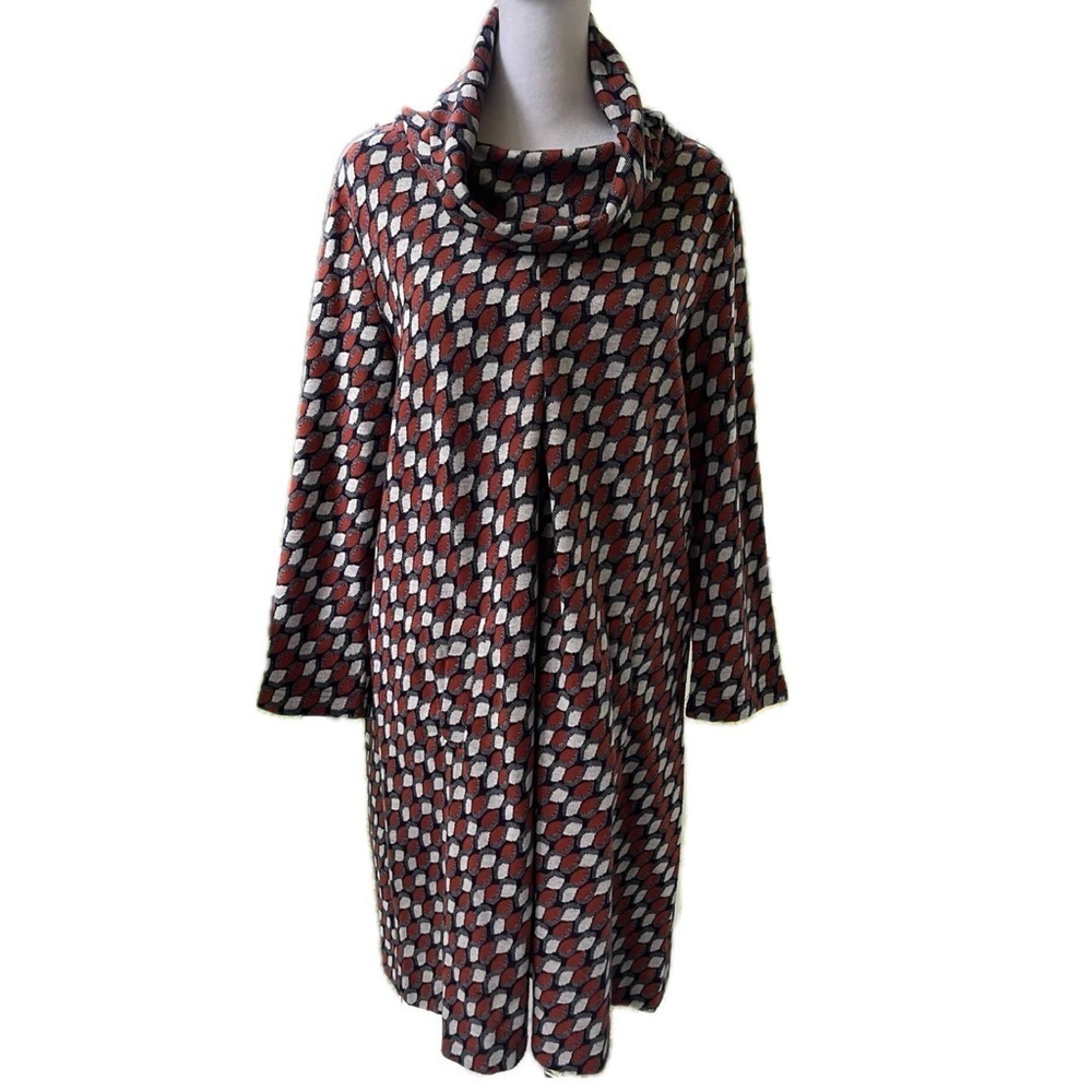 Tyler Boe Geometric Print Cowl Neck Tunic Sweater Dress – Size Medium